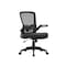 Boss Office Products Deluxe Task Chair, Black Frame, Black Mesh and Fabric with Flip Arms B6366BK-BK - alternate 1